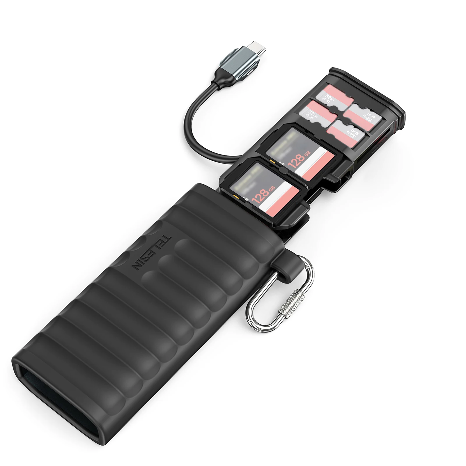 Multifunctional Memory Card Reader Storage Box 312MB/s High-Speed TF/SD Card Reader Carrying Case Holder Type-C Interface
Multifunctional Memory Card Reader Storage Box 312MB/s High-Speed TF/SD Card Reader Carrying Case Holder Type-C Interface