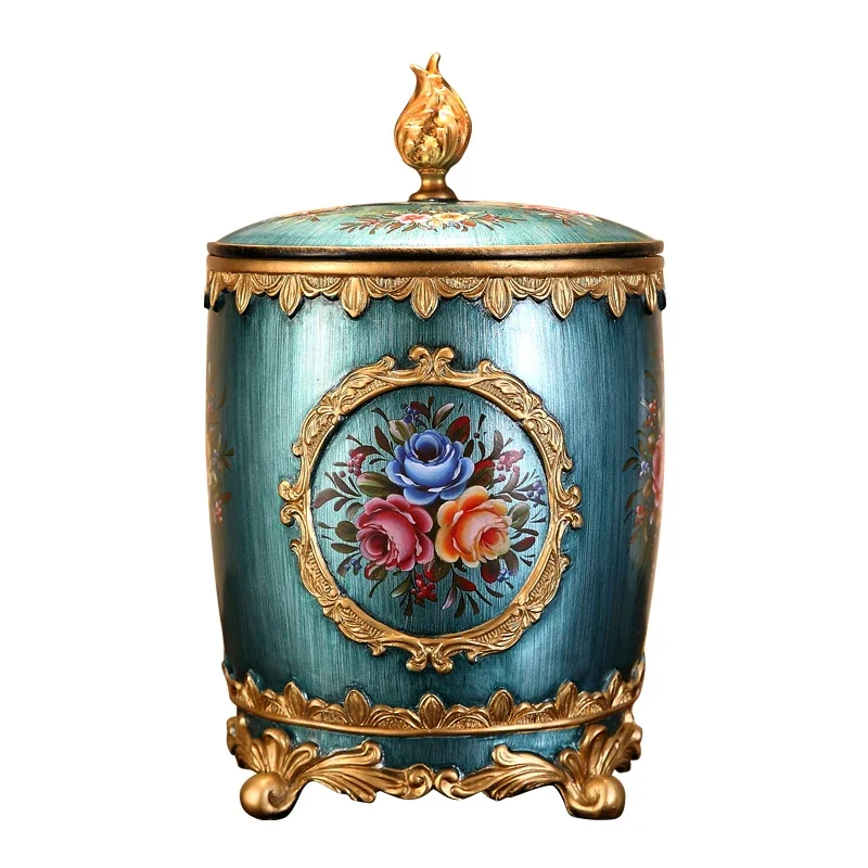 European creative trash can with lid living room decorations ornaments toilet storage bucket sundry bucket.
European creative trash can with lid living room decorations ornaments toilet storage bucket sundry bucket.