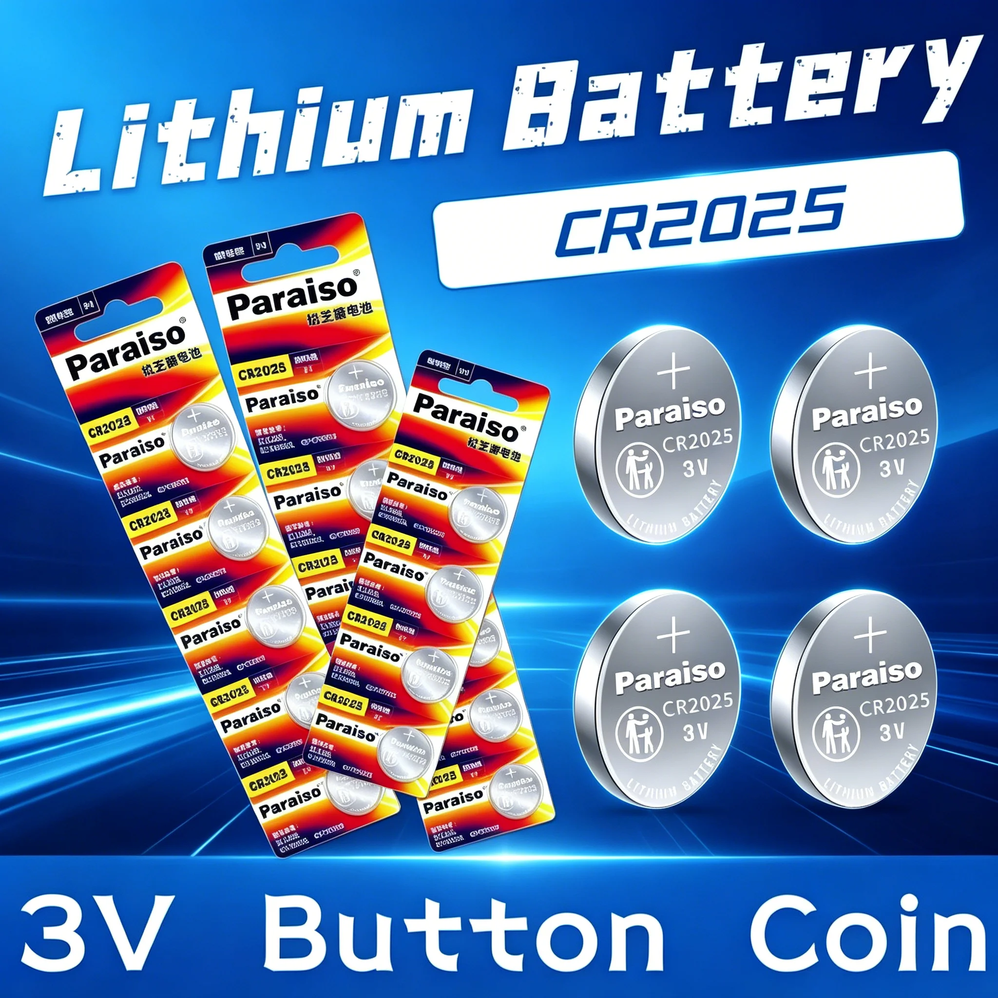 3V CR2025 Lithium Button Coin Cell DL2025 BR2025 LM2025 KCR5029 Battery for Car Key Watch Toy Remote LED Light
3V CR2025 Lithium Button Coin Cell DL2025 BR2025 LM2025 KCR5029 Battery for Car Key Watch Toy Remote LED Light