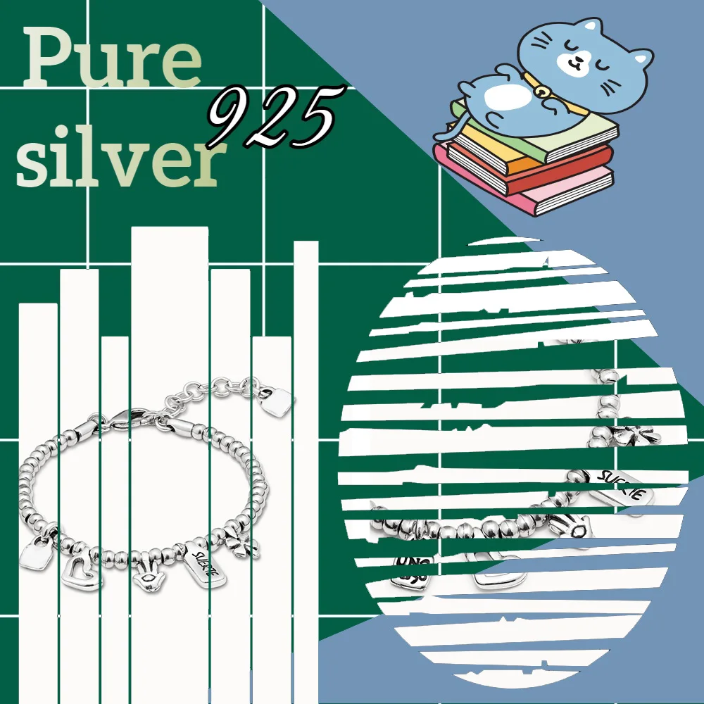 Spanish Sweet Classic Cute Pendant Pure Silver Bracelet S925 Women's Bracelet Surprise Gift Preferred NO50
Spanish Sweet Classic Cute Pendant Pure Silver Bracelet S925 Women's Bracelet Surprise Gift Preferred NO50