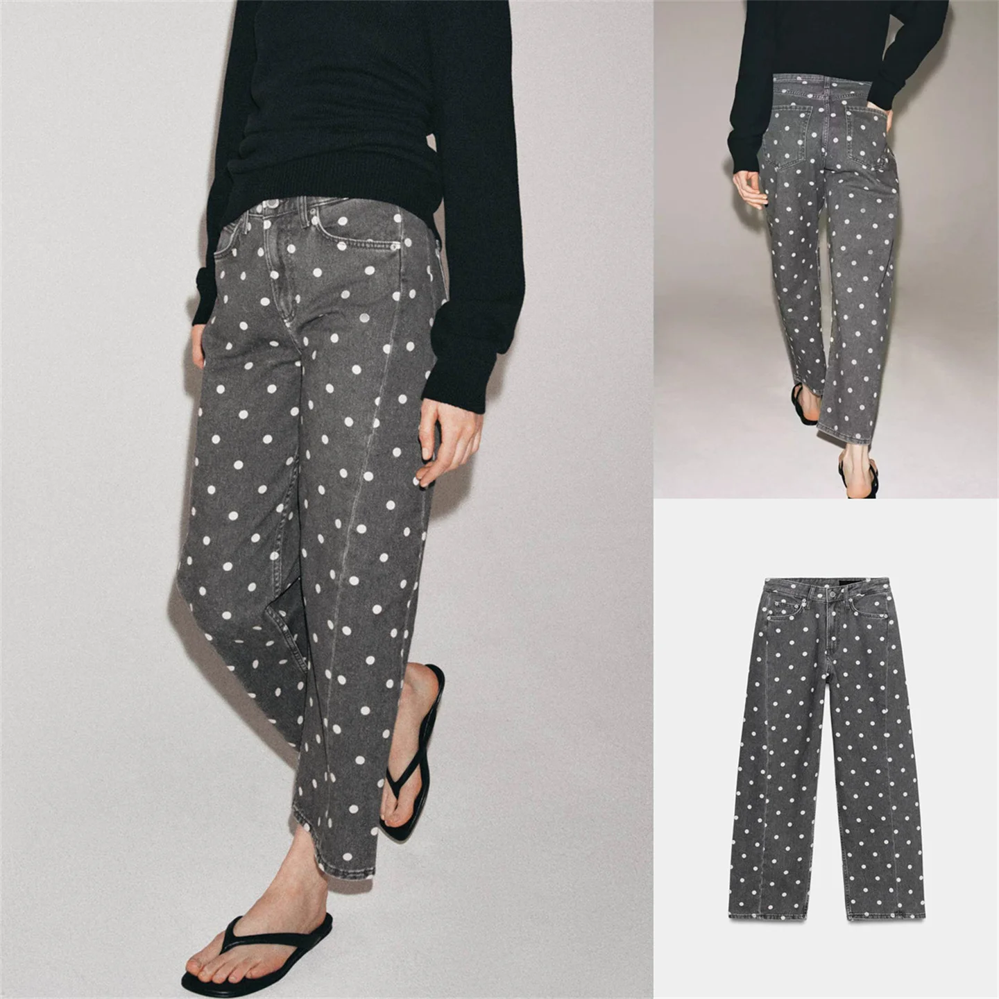 Spring Summer New Polka Dot Casual Pants Loose Feel mid Waist Loose Nine Points Denim Jeans American Style Natural Waist Butt...
Spring Summer New Polka Dot Casual Pants Loose Feel mid Waist Loose Nine Points Denim Jeans American Style Natural Waist Butt...