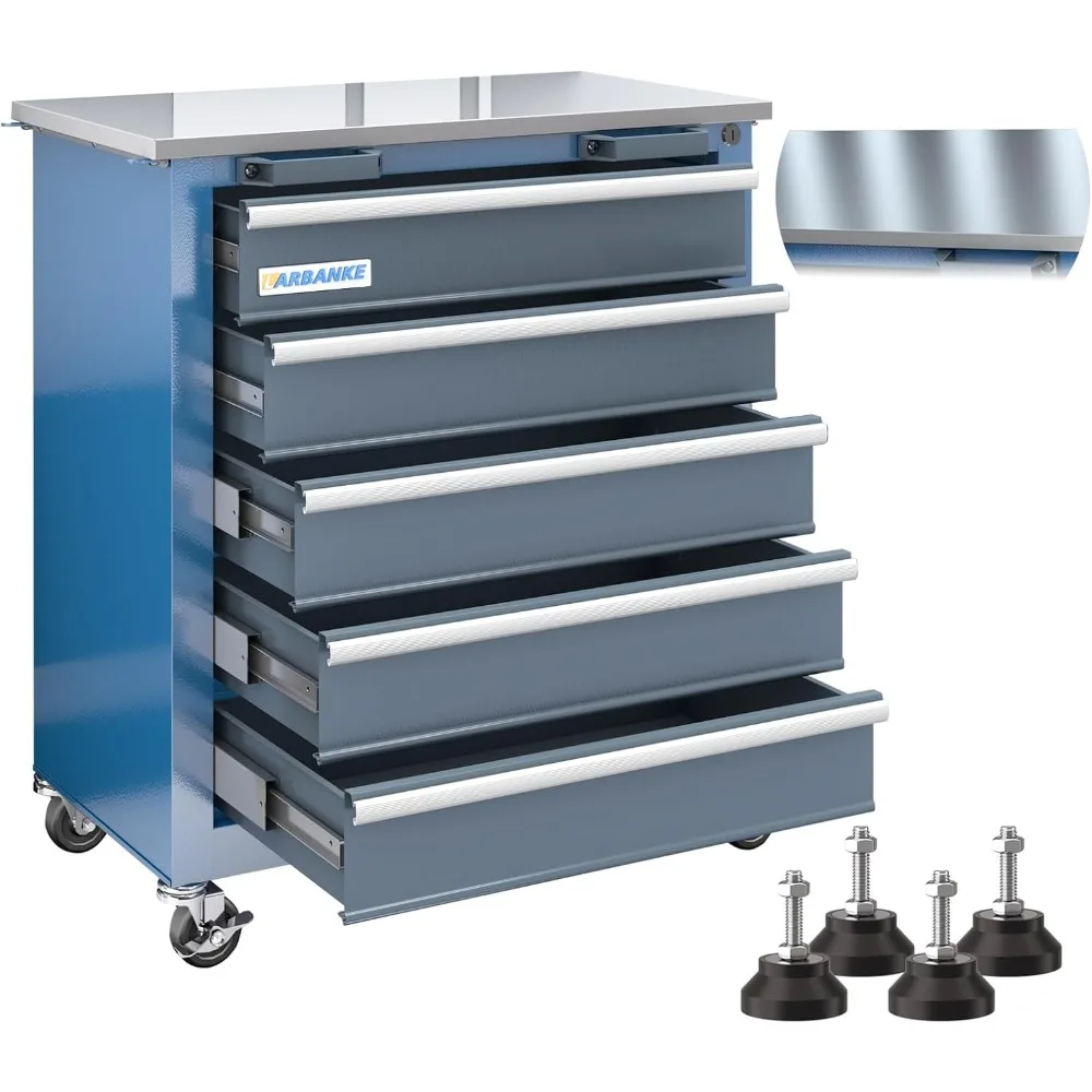 5-Drawer Rolling Tool Chest, Tool Chest with Wheels and Foot Pads,Tool Cabinet with Safety Locking System and Stainless Steel To
5-Drawer Rolling Tool Chest, Tool Chest with Wheels and Foot Pads,Tool Cabinet with Safety Locking System and Stainless Steel To