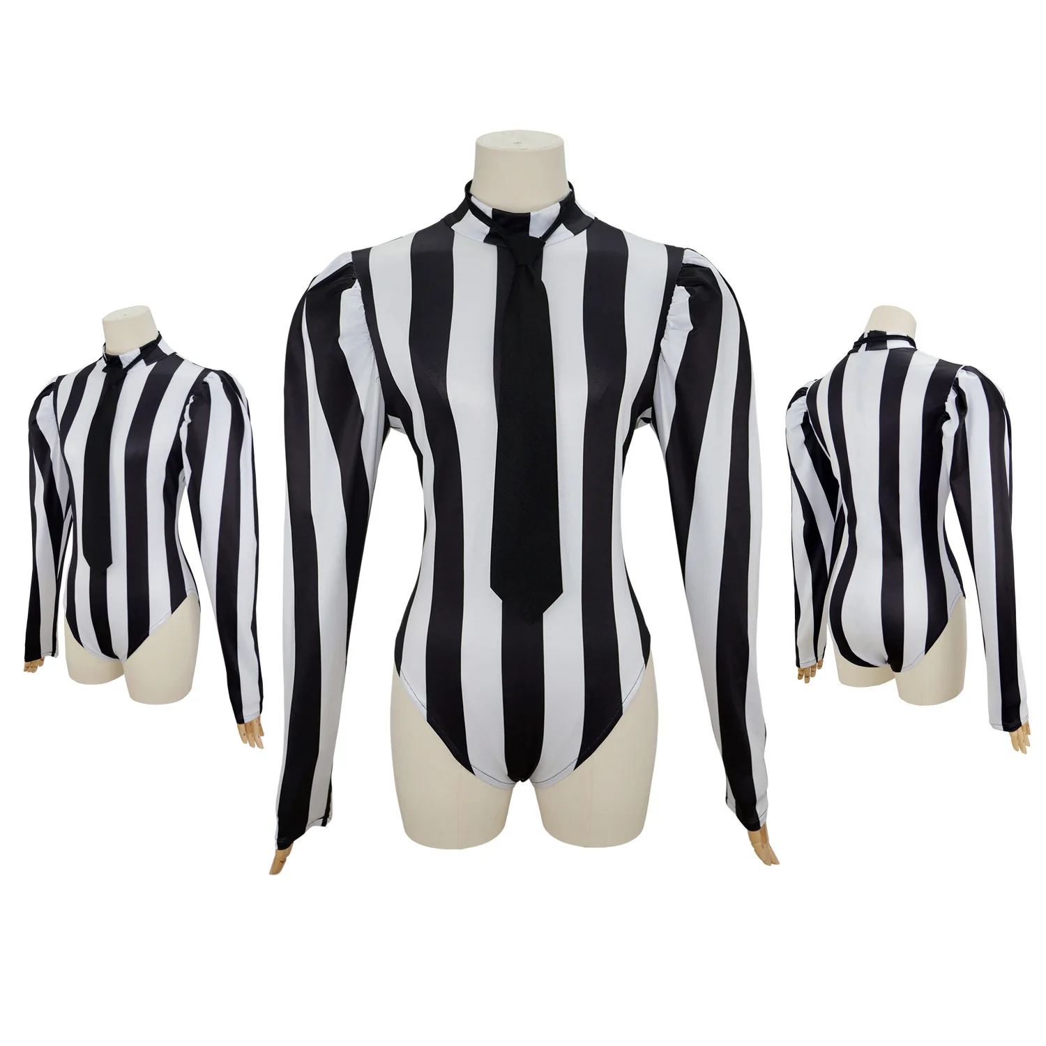 Women Adam Cosplay Costume Sexy Black and White Striped Jumpsuit Gothic Vampire Fancy Bodysuit Halloween Costumes
Women Adam Cosplay Costume Sexy Black and White Striped Jumpsuit Gothic Vampire Fancy Bodysuit Halloween Costumes