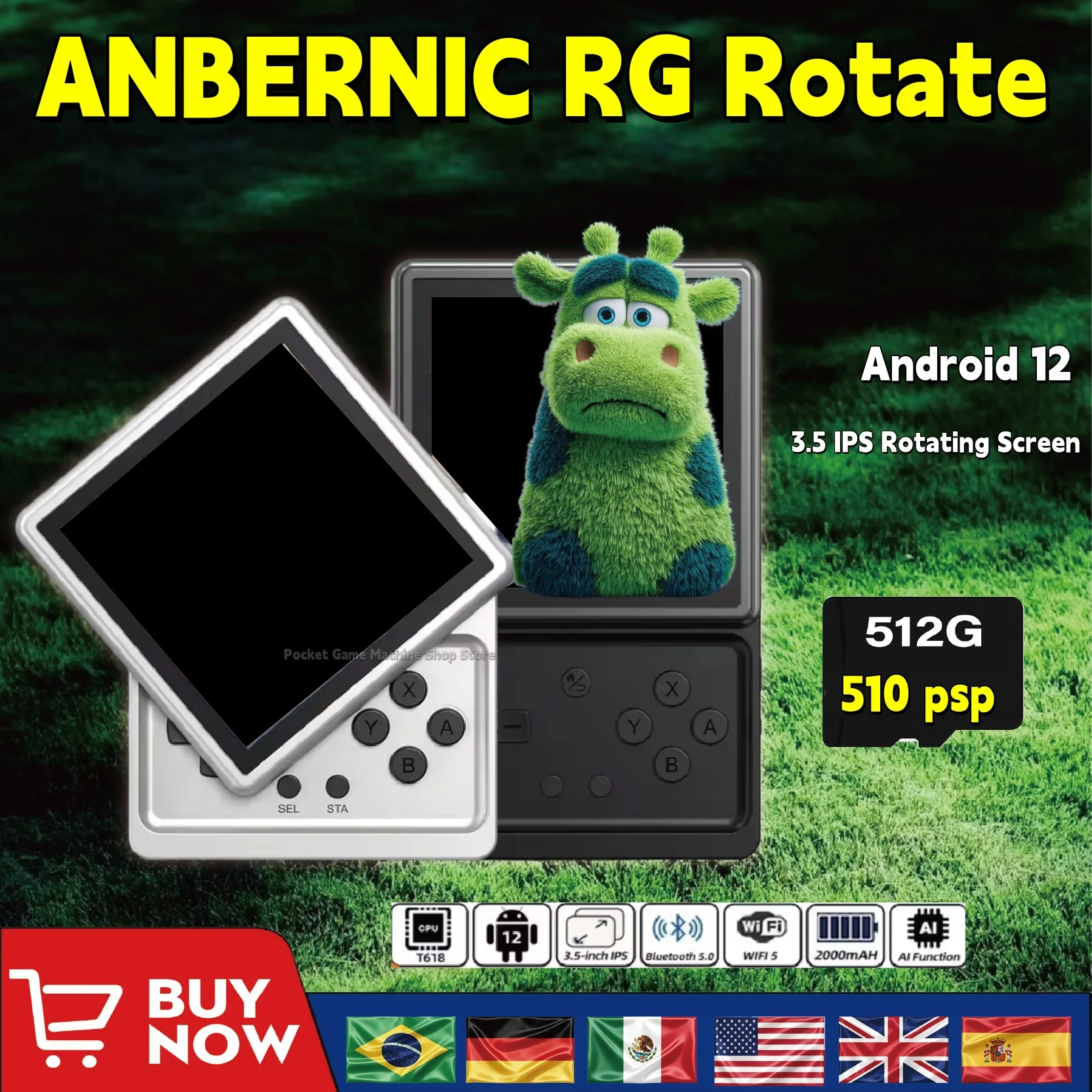 ANBERNIC RG Rotate Square Rotatable IPS Screen Handheld Game Console Android 12 T618 Processor Retro Gaming Device Support Multi
ANBERNIC RG Rotate Square Rotatable IPS Screen Handheld Game Console Android 12 T618 Processor Retro Gaming Device Support Multi