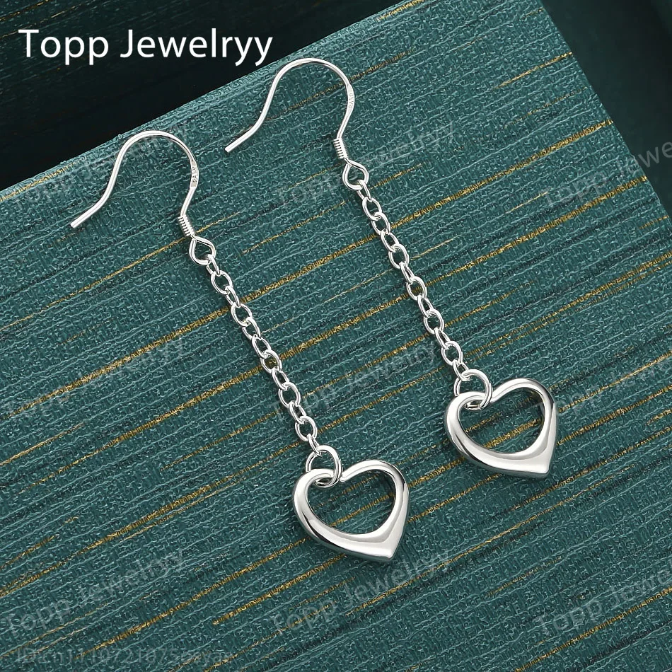 Exquisite 925 Sterling Silver Openwork Heart-Shaped Long Earrings, Fashionable Women's Wedding Gift Accessories
Exquisite 925 Sterling Silver Openwork Heart-Shaped Long Earrings, Fashionable Women's Wedding Gift Accessories