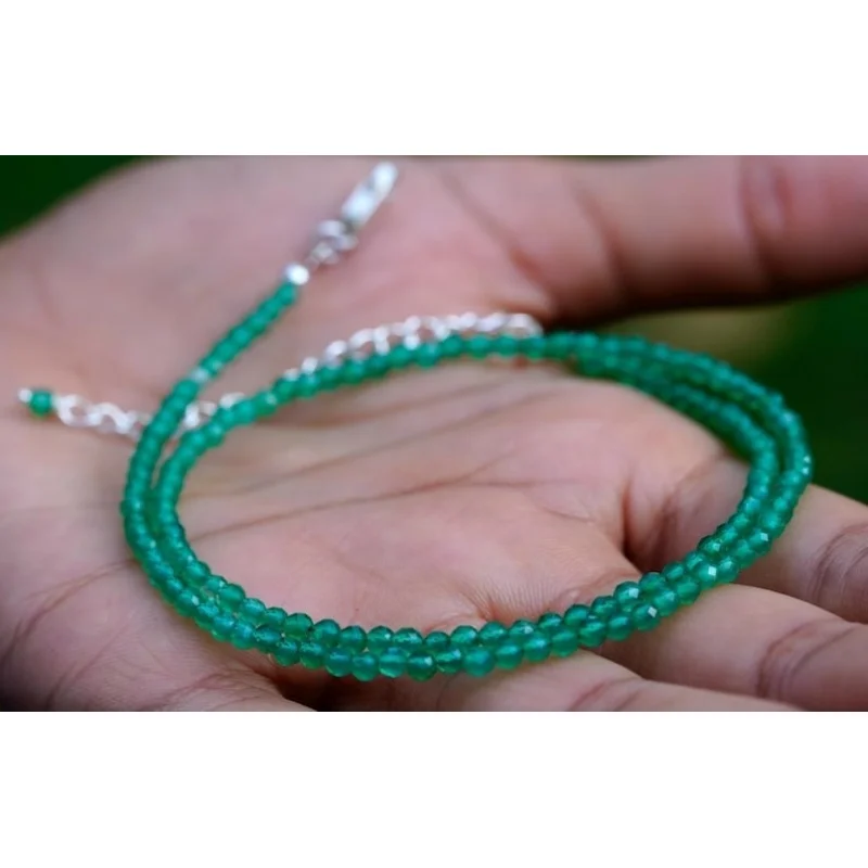 Beautiful A+ Green Onyx Faceted Round Gemstone Beads Women Choker Necklaces 18''
Beautiful A+ Green Onyx Faceted Round Gemstone Beads Women Choker Necklaces 18''