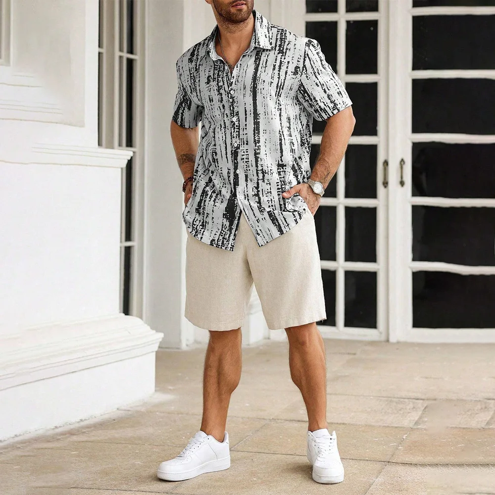 2024 Summer Casual Vacation Button Up Shirts Men Clothing Striped Printed Single Breasted Short-Sleeves Shirt Top Beach Shirt
2024 Summer Casual Vacation Button Up Shirts Men Clothing Striped Printed Single Breasted Short-Sleeves Shirt Top Beach Shirt