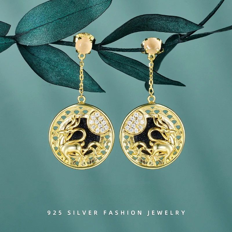 Neo-Chinese 925 Sterling Silver Earrings Deer Silk Tassel Jewelry School French Long Hanging Ear Studs Hoops Women
Neo-Chinese 925 Sterling Silver Earrings Deer Silk Tassel Jewelry School French Long Hanging Ear Studs Hoops Women