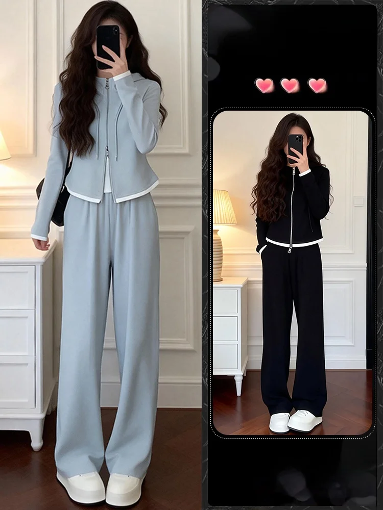 Casual Color Blo Women's Two-Piece Set Spring 2026 Loose Fit Breathable Long Sve High Waist Pants Simple Sle Spring Le...
Casual Color Blo Women's Two-Piece Set Spring 2026 Loose Fit Breathable Long Sve High Waist Pants Simple Sle Spring Le...