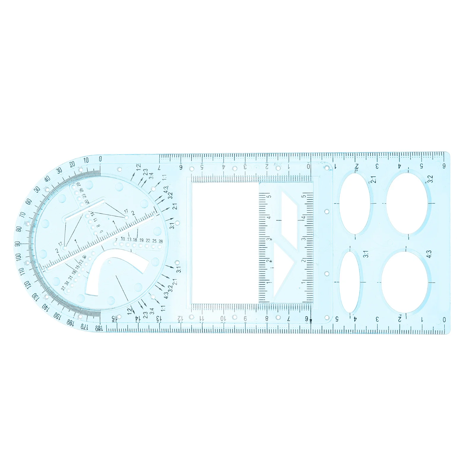 Geometric Drawing Rulers Set Plastic Measuring Craft Ruler for Mathematics Learning Students Stationery Drafting Tool Kit