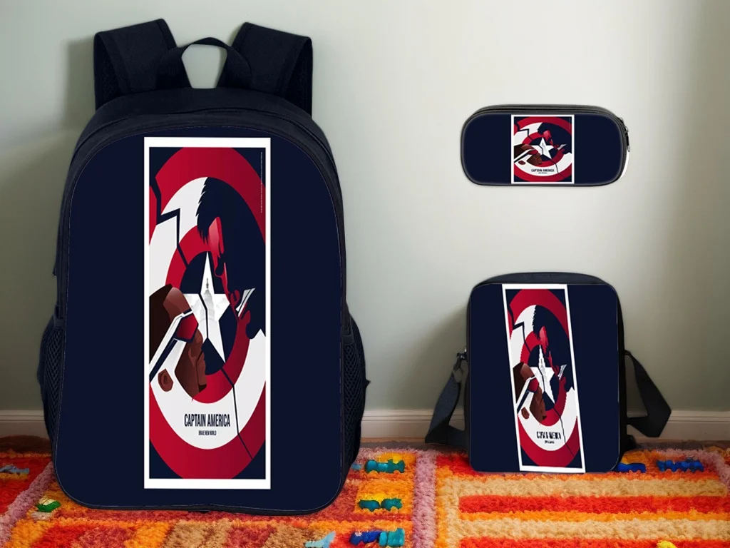 Classic Captain America Backpack+Casual Side Bag+Pencil Case 3 Pcs Set,Boy Girl Back to School Book Bag Set
Classic Captain America Backpack+Casual Side Bag+Pencil Case 3 Pcs Set,Boy Girl Back to School Book Bag Set