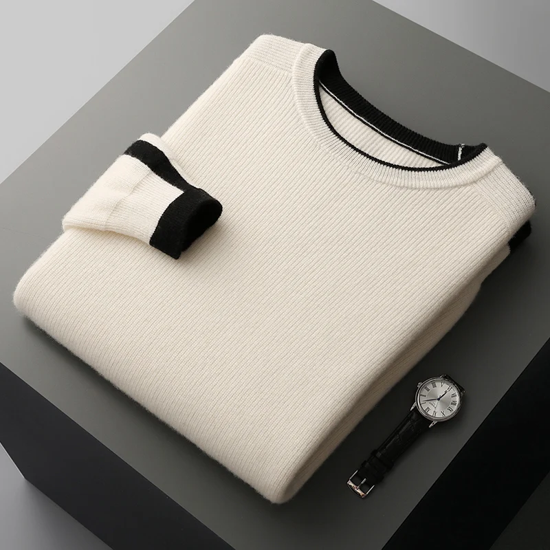 Autumn and winter 100 cashmere sweater men's round neck matching color Ingot needle loose thick pullover sweater knit base
Autumn and winter 100 cashmere sweater men's round neck matching color Ingot needle loose thick pullover sweater knit base