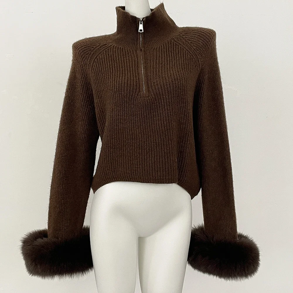 Pop Sweater Pullover Women Spring Autumn Knitwear Patchwork Real Fur Coat Zipper Underlay Loose Premium Sweater Female New Fashi
Pop Sweater Pullover Women Spring Autumn Knitwear Patchwork Real Fur Coat Zipper Underlay Loose Premium Sweater Female New Fashi