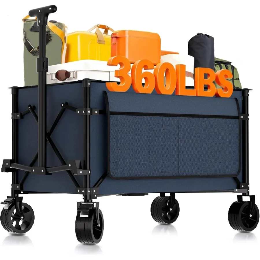 Foldable 150L 360LBS Heavy Duty Outdoor Utility Cart with All-Terrain Wheels Brakes for Beach Grocery Camping Shopping Sports G
Foldable 150L 360LBS Heavy Duty Outdoor Utility Cart with All-Terrain Wheels Brakes for Beach Grocery Camping Shopping Sports G