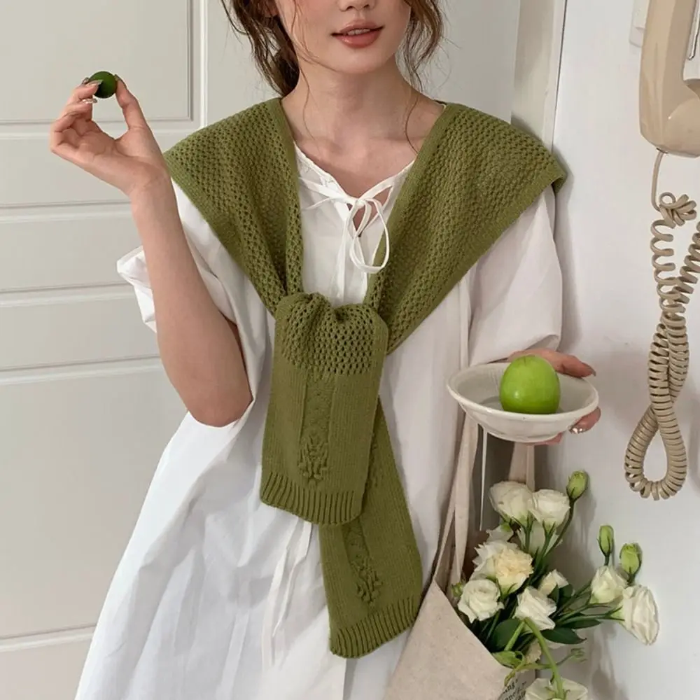 Simple Blouse Shoulders Fake Collar Hollow Knitted Shawl Weave Cape Knit Scarf Cloak Clothes Decoration Wool Scarves Female
Simple Blouse Shoulders Fake Collar Hollow Knitted Shawl Weave Cape Knit Scarf Cloak Clothes Decoration Wool Scarves Female