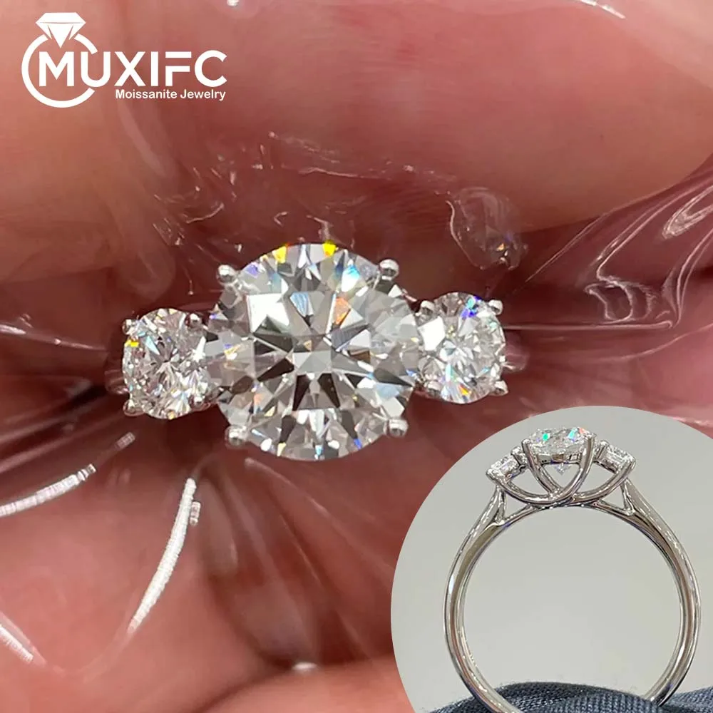 5 Cttw Real Moissanite Wedding Ring for Women 3 Stone Full Lab Diamond Engagement Band with Certificate 925 Silver Jewelry Gifts
5 Cttw Real Moissanite Wedding Ring for Women 3 Stone Full Lab Diamond Engagement Band with Certificate 925 Silver Jewelry Gifts