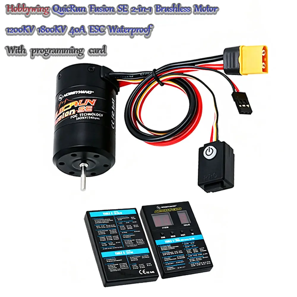 1/10 RC Car Brushless Motor ESC Combo, Hobbywing QuicRun Fusion SE 1200KV 1800KV 40A Waterproof
1/10 RC Car Brushless Motor ESC Combo, Hobbywing QuicRun Fusion SE 1200KV 1800KV 40A Waterproof