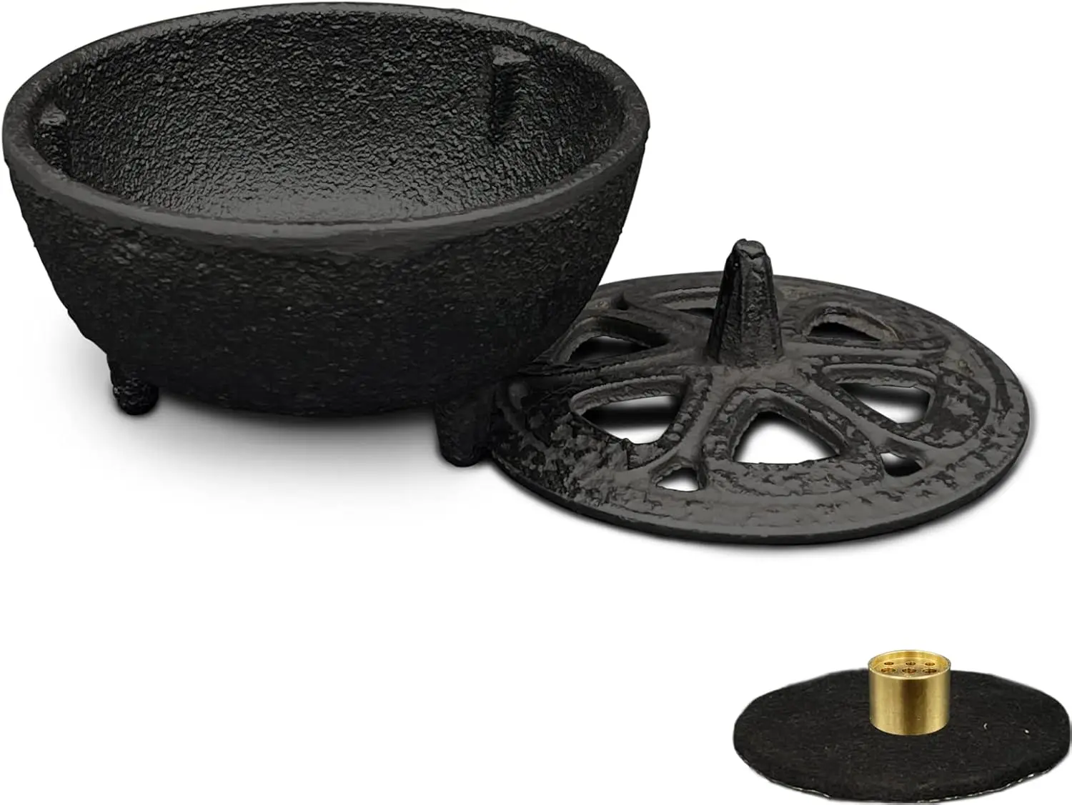 Cast Iron Incense Burner with Holder & Fireproof Cotton for Sticks, Resin, Cone
Cast Iron Incense Burner with Holder & Fireproof Cotton for Sticks, Resin, Cone