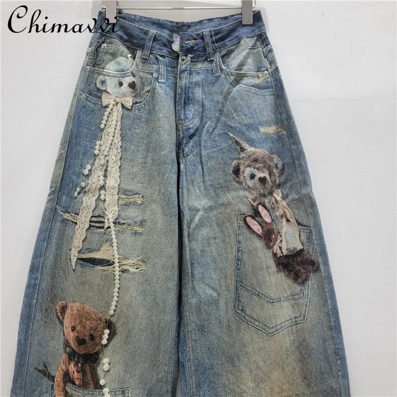 American Retro Cartoon Print Straight-leg Jeans Women 2026 Summer New Fashion High Street High-waisted Slimming Wide-leg Pants
American Retro Cartoon Print Straight-leg Jeans Women 2026 Summer New Fashion High Street High-waisted Slimming Wide-leg Pants