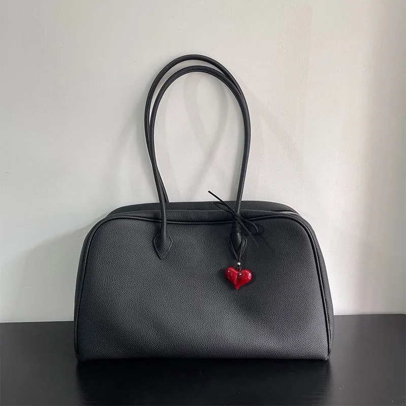 Cowhide Shoulder Underarm Bag Leather Women's Bag Simple Boston Bowling Bag Pillow Bag Woman Commute Working Handbag New Winter
Cowhide Shoulder Underarm Bag Leather Women's Bag Simple Boston Bowling Bag Pillow Bag Woman Commute Working Handbag New Winter