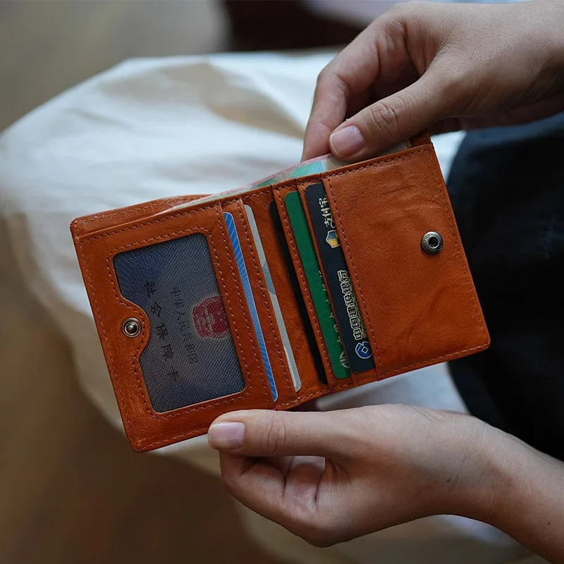 Vegetable Tanned Top Layer Leather Vintage Crinkle Wallet Mini Bi-Fold Coin Purse Genuine Leather Compact Card Holder for Women
Vegetable Tanned Top Layer Leather Vintage Crinkle Wallet Mini Bi-Fold Coin Purse Genuine Leather Compact Card Holder for Women