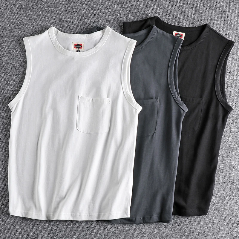 Summer New American Retro Sleeveless O-neck Soild Color T-shirt Men's Fashion 100% Cotton Washed Old Casual Sports Vest Tops
Summer New American Retro Sleeveless O-neck Soild Color T-shirt Men's Fashion 100% Cotton Washed Old Casual Sports Vest Tops