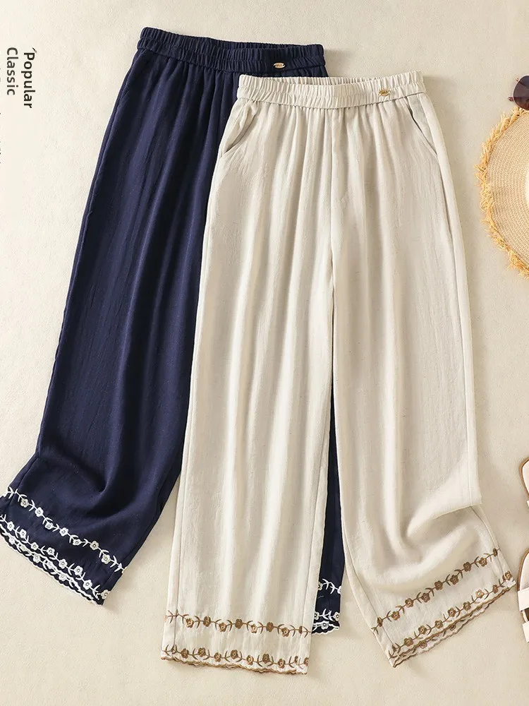 Linen Wide Leg Pants Women Summer Thin Casual Ice Silk Cotton Linen Material Straight Tube Loose Nine Points Pants
Linen Wide Leg Pants Women Summer Thin Casual Ice Silk Cotton Linen Material Straight Tube Loose Nine Points Pants