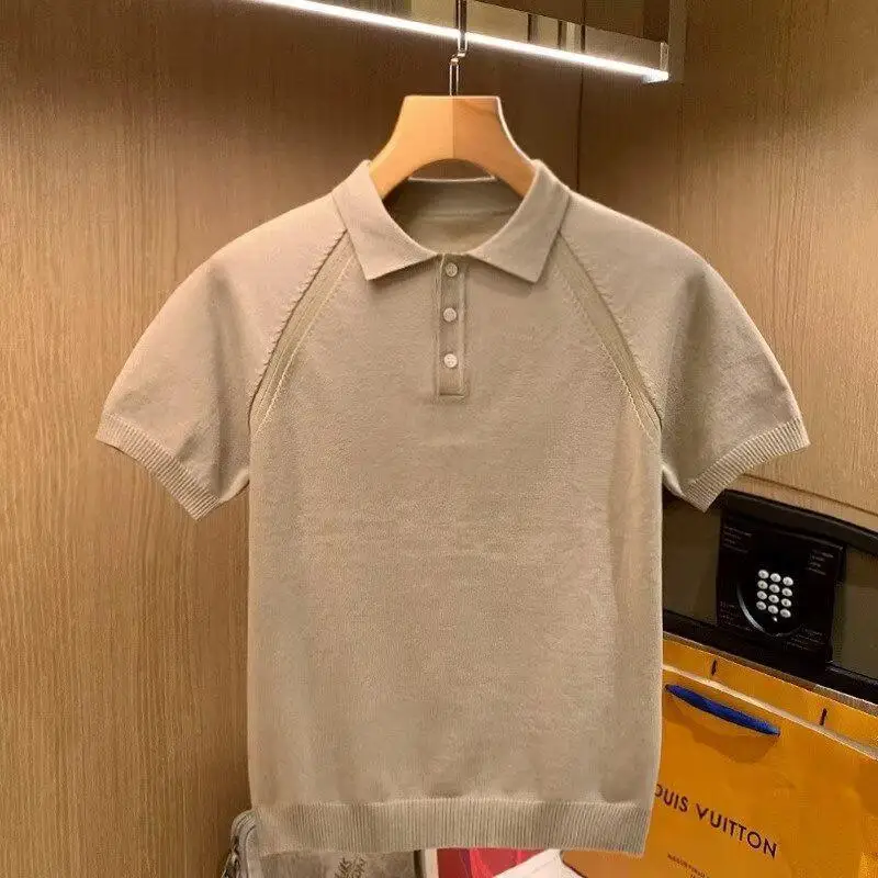 Laid-back Color Ice Silk Knitted Shirt Fashionable Youthful Summer New Style Standard Short Sleeve Pure Color ...
Laid-back Color Ice Silk Knitted Shirt Fashionable Youthful Summer New Style Standard Short Sleeve Pure Color ...
