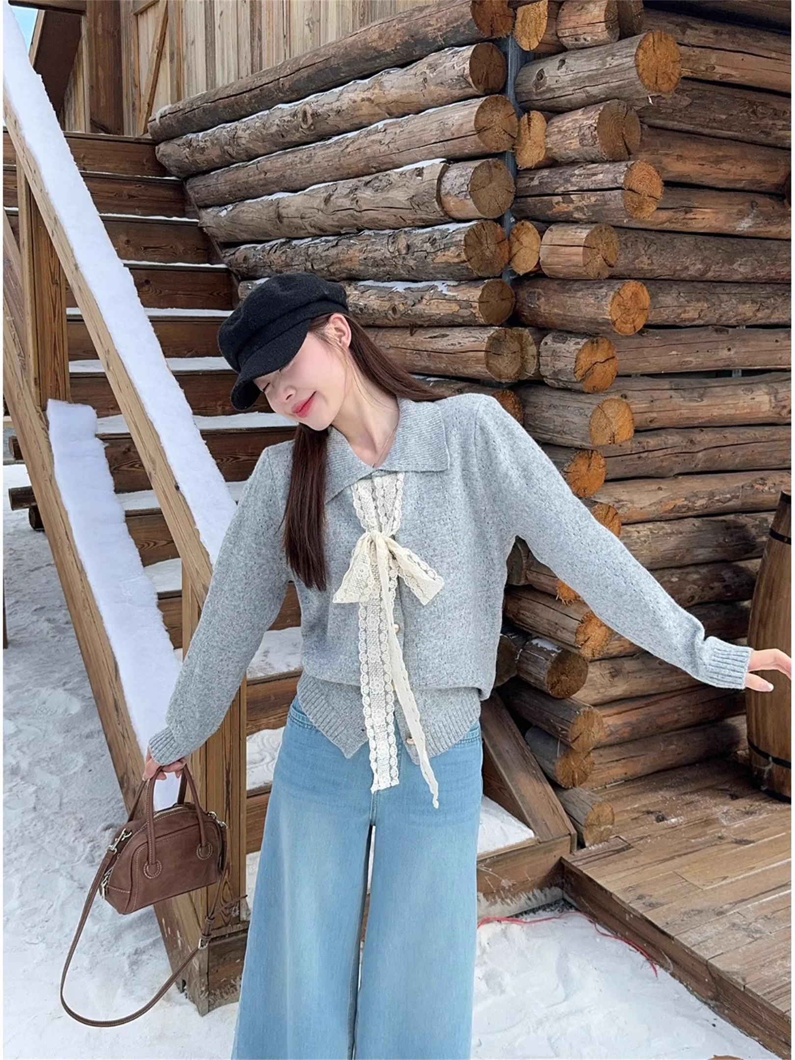 Korean Sle Lace Knot Bow Knitted Open Cardigan Women's plus Size Sweater Slimming High End Autumn Faionable
Korean Sle Lace Knot Bow Knitted Open Cardigan Women's plus Size Sweater Slimming High End Autumn Faionable
