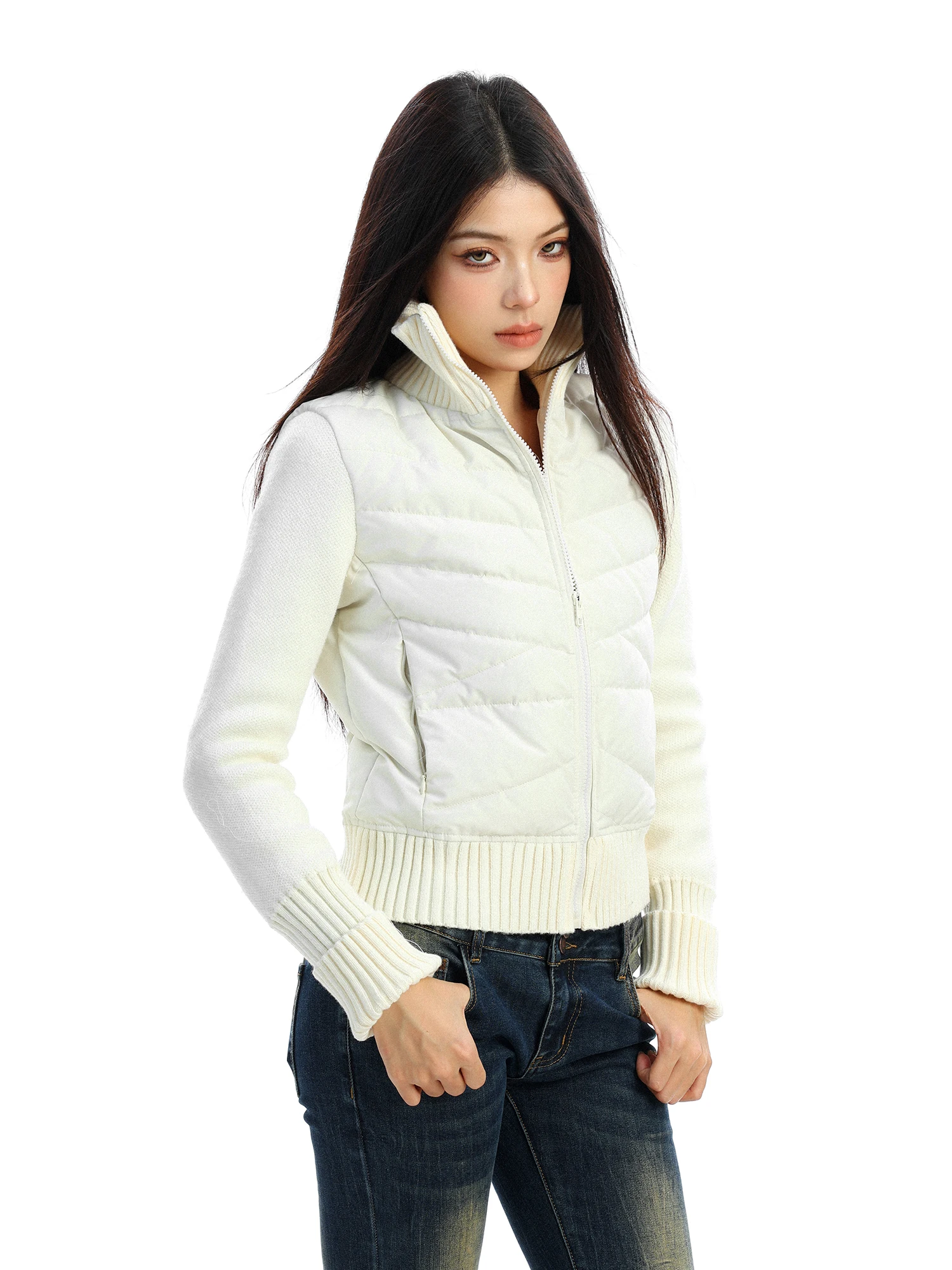 Simple Knitted Sve Patchwork White Du down Stand Collar Apricot Women's ort Cotton Jaet Outerwear Winter Warm Coat
Simple Knitted Sve Patchwork White Du down Stand Collar Apricot Women's ort Cotton Jaet Outerwear Winter Warm Coat