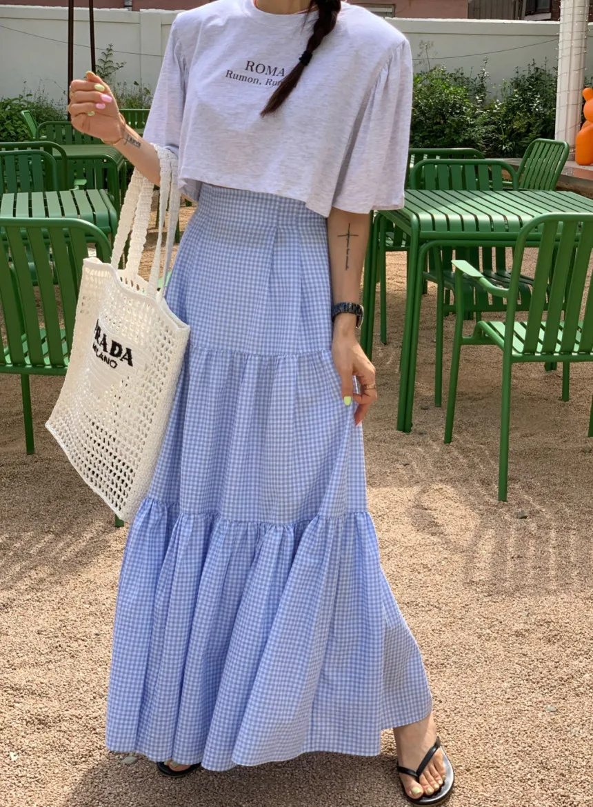 Slimming Plaid Skirt for Women High Waist A-Line Long Dress Korean Style Commute High Waist Design Cotton Material
Slimming Plaid Skirt for Women High Waist A-Line Long Dress Korean Style Commute High Waist Design Cotton Material