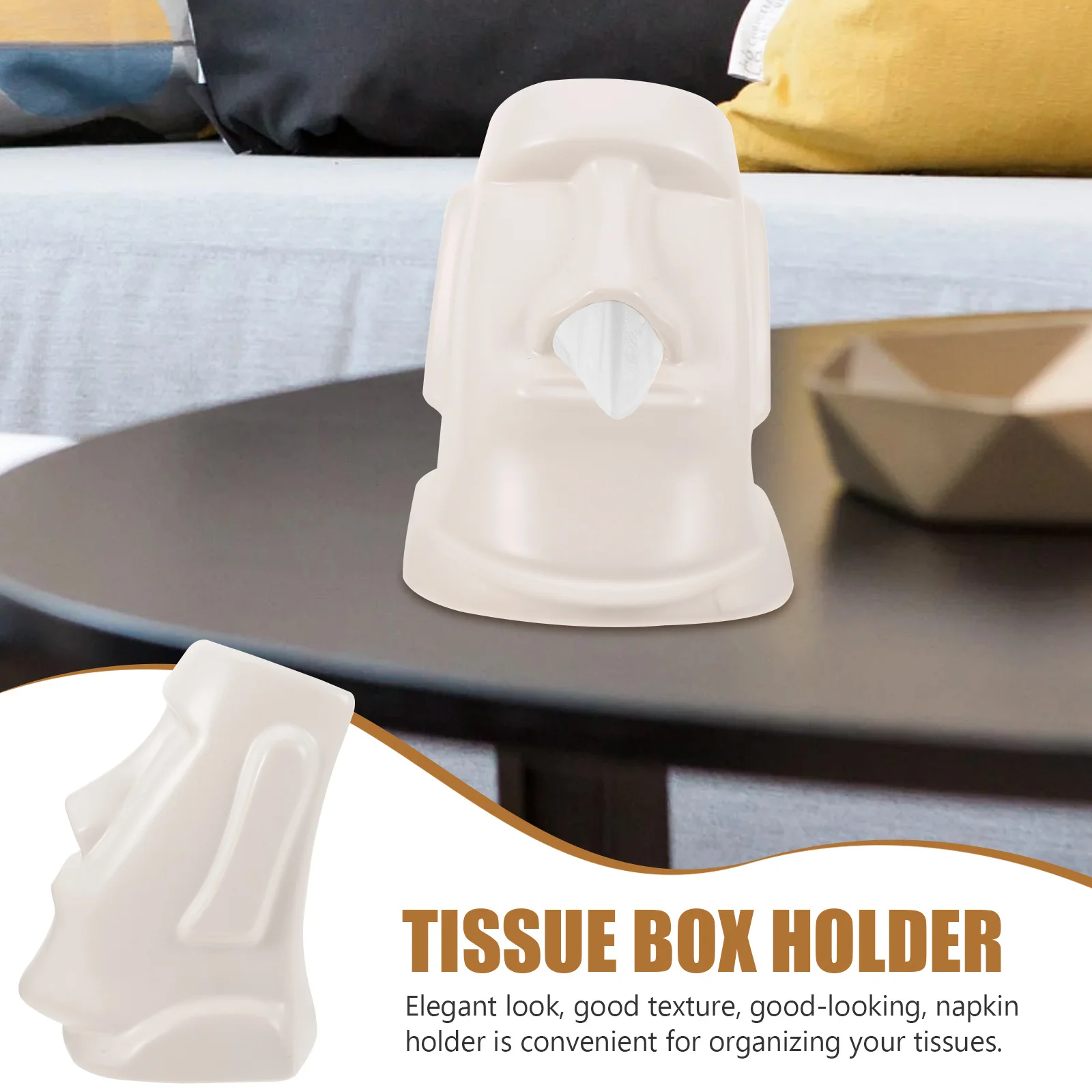 Creative Stone Moai Tissue Box Cover Smooth Ceramic Napkin Holder Practical Living Room Decor Storage Box
Creative Stone Moai Tissue Box Cover Smooth Ceramic Napkin Holder Practical Living Room Decor Storage Box