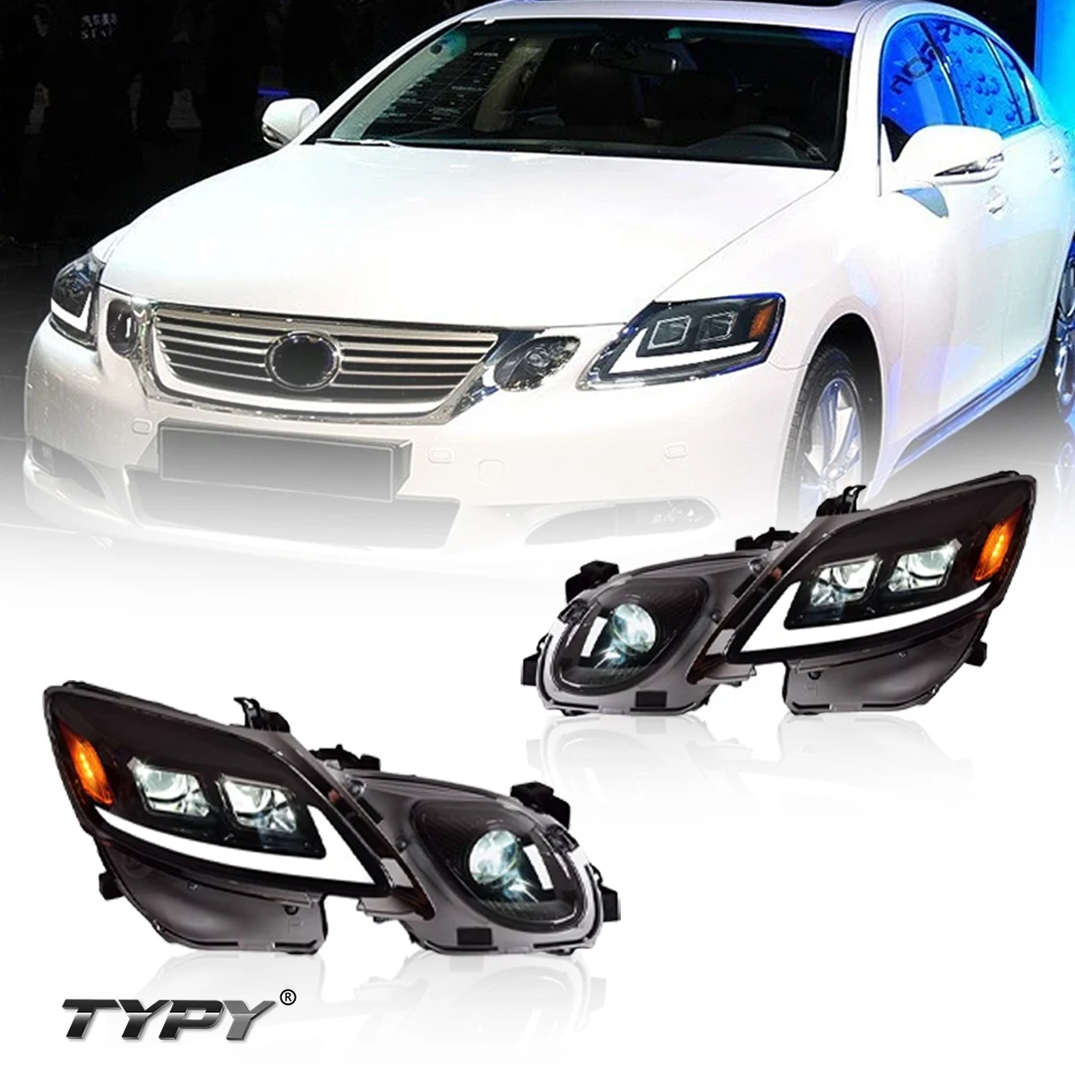 TYPY New Headlight Upgrade Modified Full Head Lamp For Lexus GS 2004-2012 Trun Signals Daytime Running Lights Car Accessories
TYPY New Headlight Upgrade Modified Full Head Lamp For Lexus GS 2004-2012 Trun Signals Daytime Running Lights Car Accessories