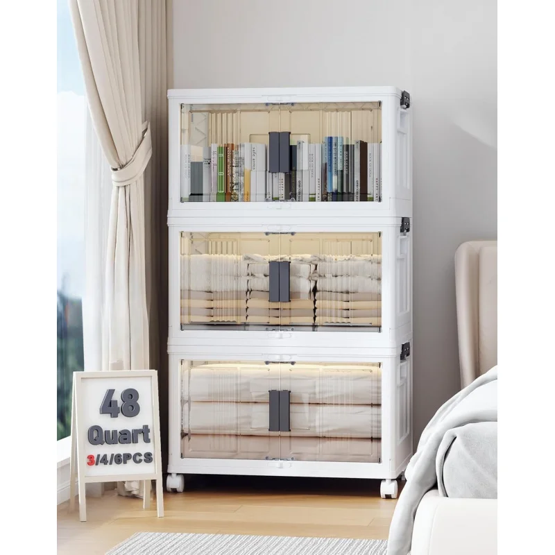 Умный складной ящик для хранения с дверцами (набор из 3 шт.) - 144QT, запираемый, на колесиках и штабелируемый, компактный органайзер для любой комнаты
Умный складной ящик для хранения с дверцами (набор из 3 шт.) - 144QT, запираемый, на колесиках и штабелируемый, компактный органайзер для любой комнаты