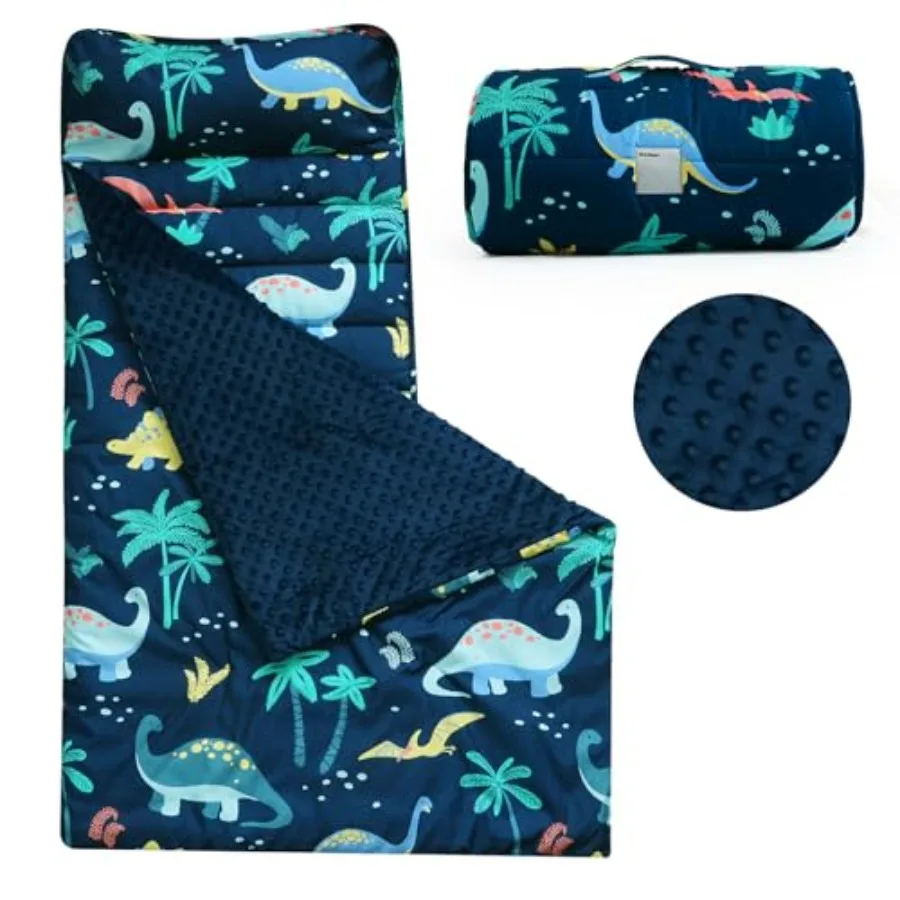 Toddler Nap Mat with Removable Pillow and Minky Fleece Blanket, Rollup Design Warm Slumber Bags for Boys, 52"x20"x2" Sleeping B
Toddler Nap Mat with Removable Pillow and Minky Fleece Blanket, Rollup Design Warm Slumber Bags for Boys, 52"x20"x2" Sleeping B