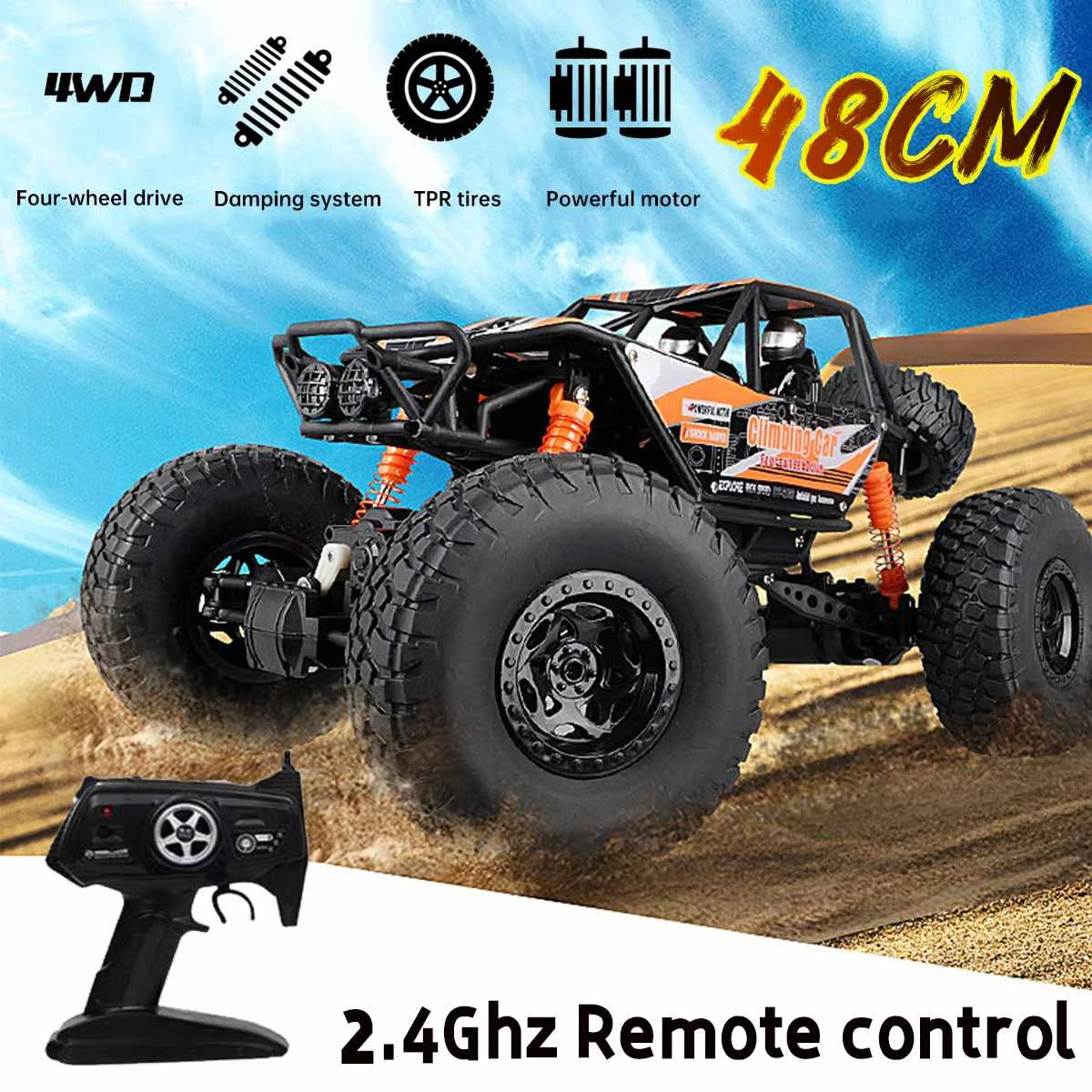 RC Car 1:10 Scale 2.4GHz 4WD High Speed Fast Remote Control Racing Car USB Charging Off-Road Vehicle for Kids Gift
RC Car 1:10 Scale 2.4GHz 4WD High Speed Fast Remote Control Racing Car USB Charging Off-Road Vehicle for Kids Gift
