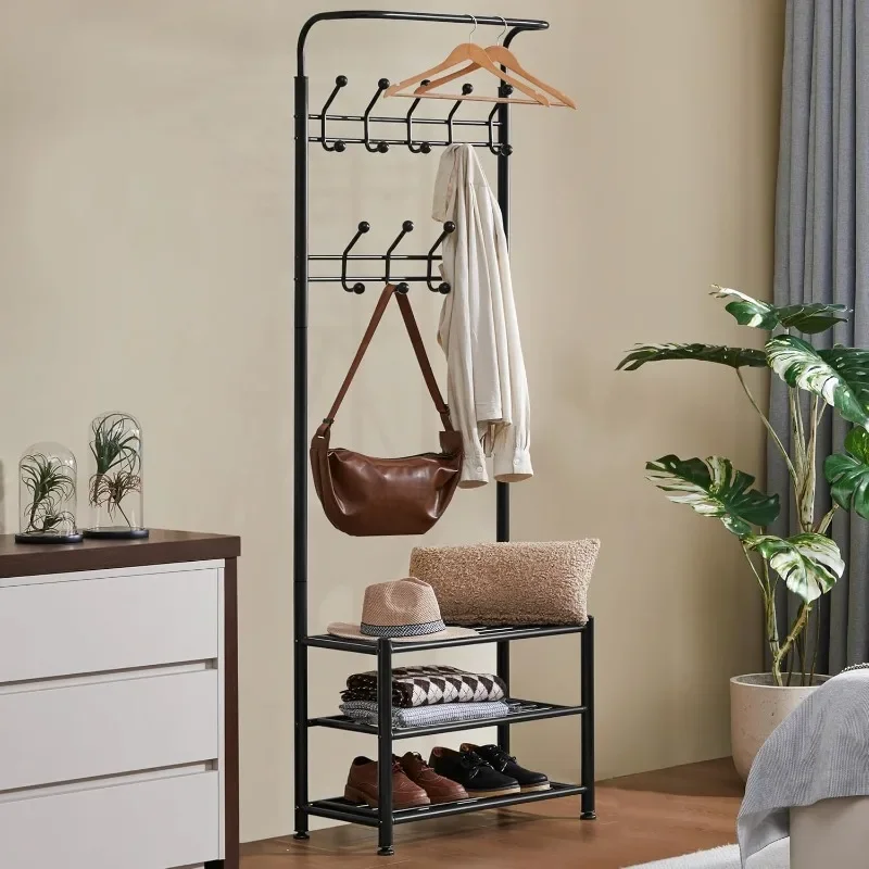 Вешалка для одежды, скамейка, 18-крючковое дерево для прихожей с 3-уровневым местом для хранения обуви, черный органайзер для прихожей для дома, мебель для грязевой комнаты
Вешалка для одежды, скамейка, 18-крючковое дерево для прихожей с 3-уровневым местом для хранения обуви, черный органайзер для прихожей для дома, мебель для грязевой комнаты