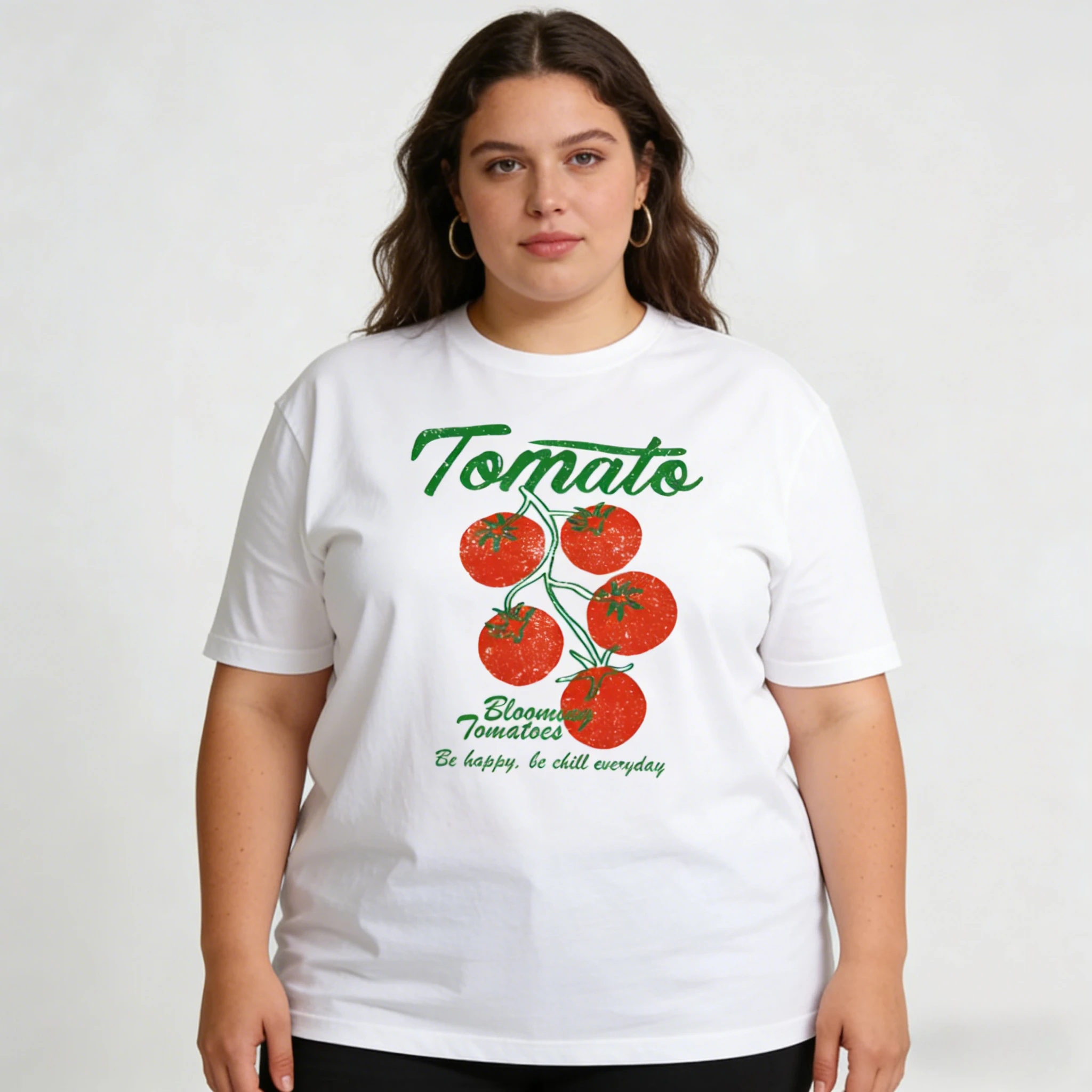 Женская футболка больших размеров с графическим рисунком Tomato Bloom, винтажная рубашка, милый хлопковый базовый топ с коротким рукавом и круглым вырезом, повседневный модный женский топ
Женская футболка больших размеров с графическим рисунком Tomato Bloom, винтажная рубашка, милый хлопковый базовый топ с коротким рукавом и круглым вырезом, повседневный модный женский топ