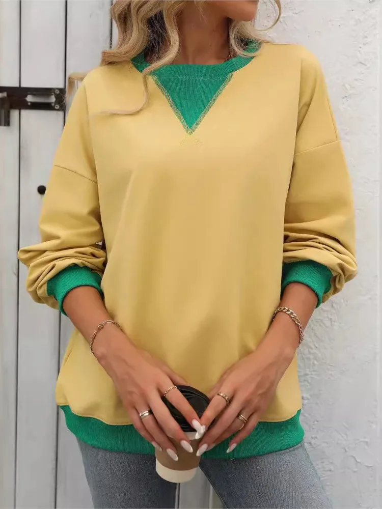 2024 Autumn Winter New Women's Clothing Solid Color Round Neck Fashionable Contrasting Loose Sports Shirt Hoodie For Women
2024 Autumn Winter New Women's Clothing Solid Color Round Neck Fashionable Contrasting Loose Sports Shirt Hoodie For Women