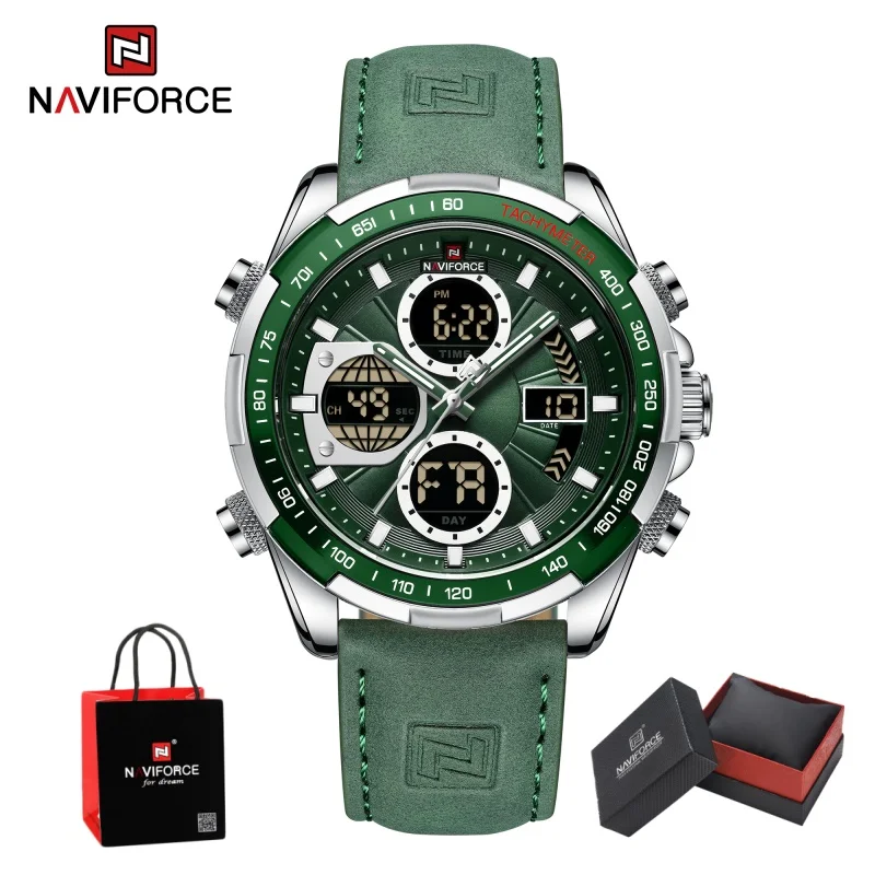 NAVIFORCE Mens Analog Digital Quartz Watch 3ATM Waterproof Luminous Genuine Leather Sport Multifunctional Wristwatch Gifts
NAVIFORCE Mens Analog Digital Quartz Watch 3ATM Waterproof Luminous Genuine Leather Sport Multifunctional Wristwatch Gifts