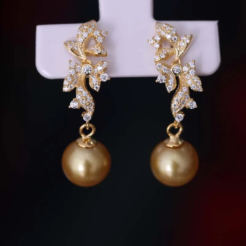 MeiBaPJ 9-10mm Golden Natural Round Pearl Fashion Drop Earrings 925 Silver Holder Empty Tray Fine Wedding Jewelry for Women
MeiBaPJ 9-10mm Golden Natural Round Pearl Fashion Drop Earrings 925 Silver Holder Empty Tray Fine Wedding Jewelry for Women