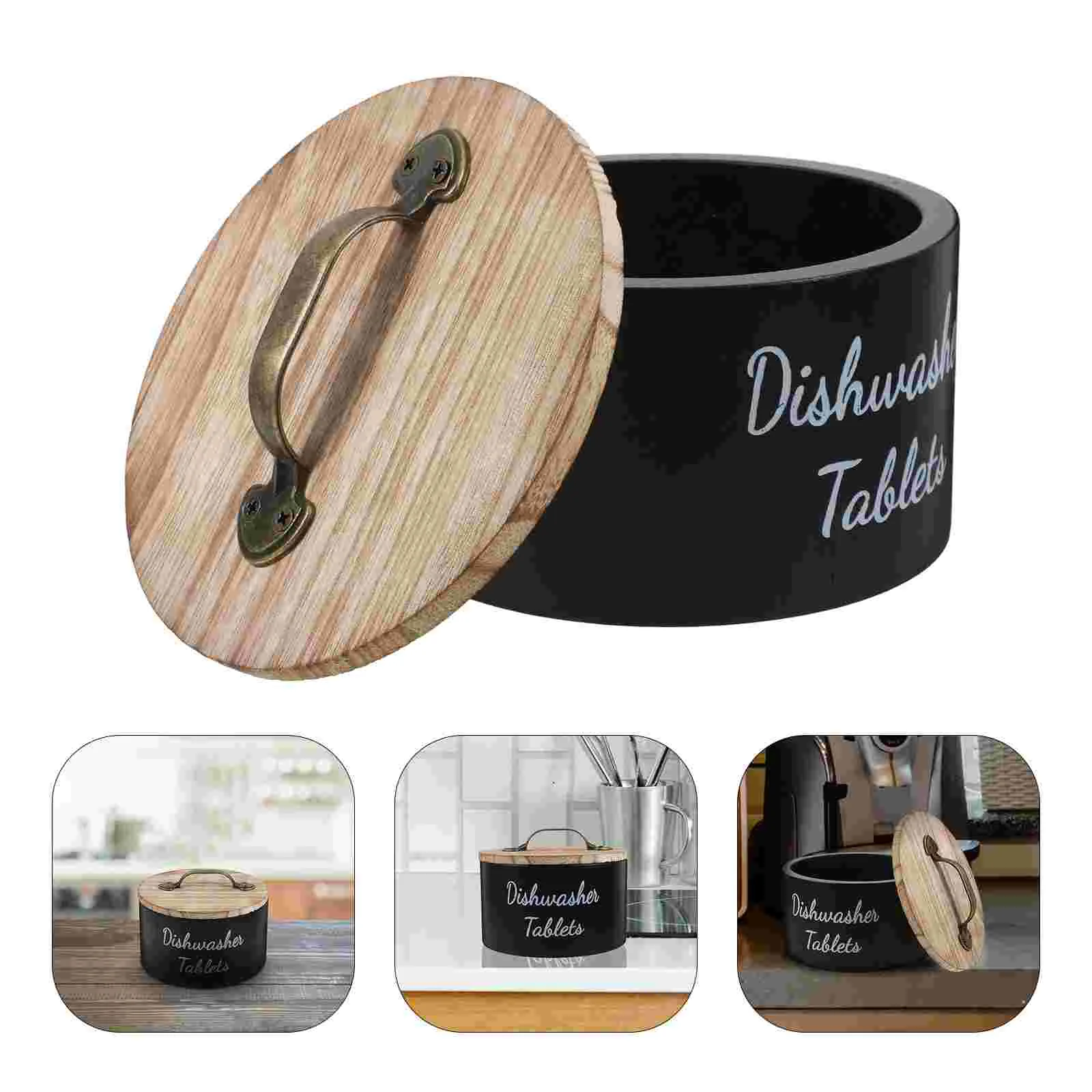 Wooden Dishwasher Storage Box Airtight Laundry Container Black Decorative Laundry Pod Container Round Kitchen ganizer Jar Holder
Wooden Dishwasher Storage Box Airtight Laundry Container Black Decorative Laundry Pod Container Round Kitchen ganizer Jar Holder