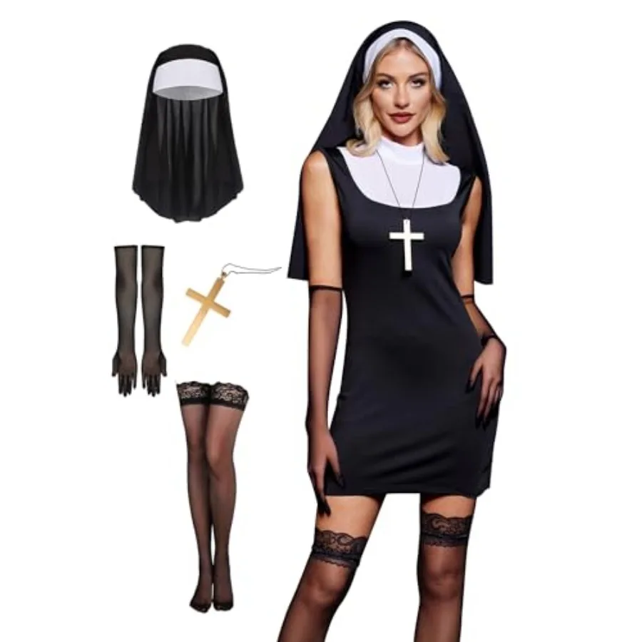 For G and PL 5 Pcs Women's Halloween Nun Sexy Sleeveless Mini Dress Costume XS-XL
For G and PL 5 Pcs Women's Halloween Nun Sexy Sleeveless Mini Dress Costume XS-XL