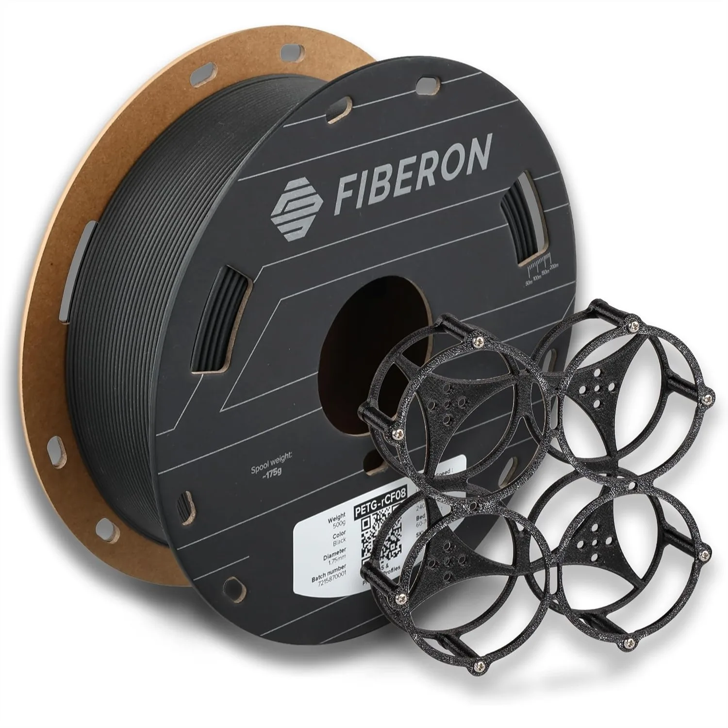 Recycled PETG-CF Filament 1.75mm Black 0.5kg, Carbon Fiber Reinforced 3D Printing Filament for Drone Parts & Automotive
Recycled PETG-CF Filament 1.75mm Black 0.5kg, Carbon Fiber Reinforced 3D Printing Filament for Drone Parts & Automotive