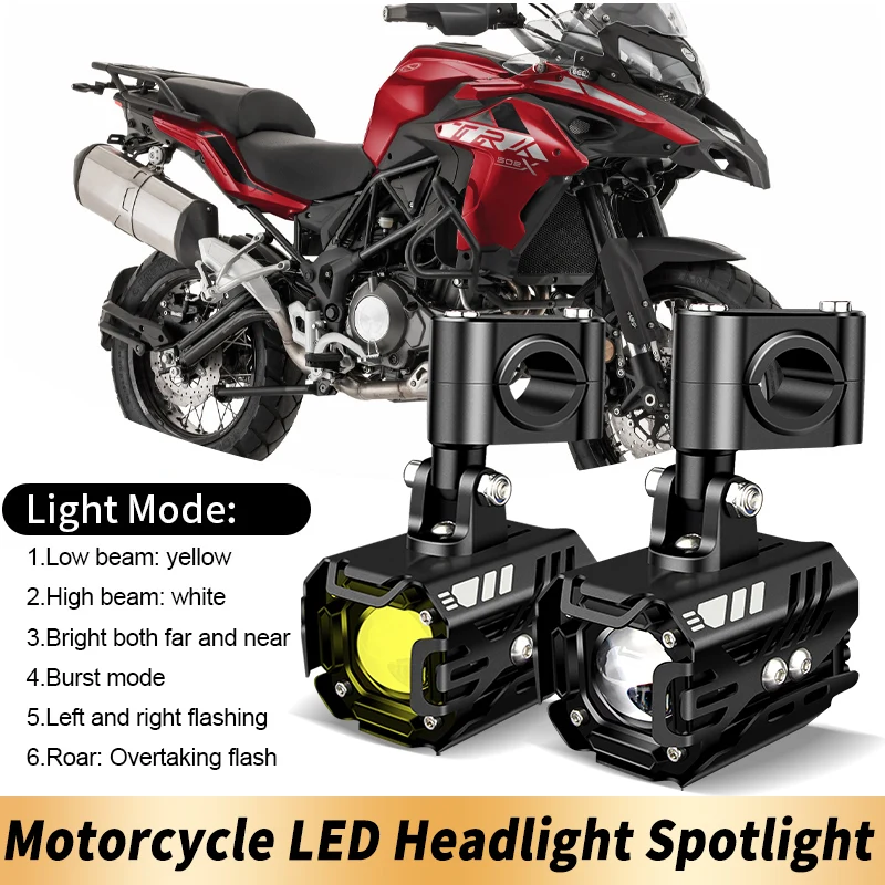 1Set 80W Motorcycle Additional LED Headlights Spotlight Dual Color Assembliy Canbus For Benelli TRK502 X TRK 502X 2021 TRK 502
1Set 80W Motorcycle Additional LED Headlights Spotlight Dual Color Assembliy Canbus For Benelli TRK502 X TRK 502X 2021 TRK 502