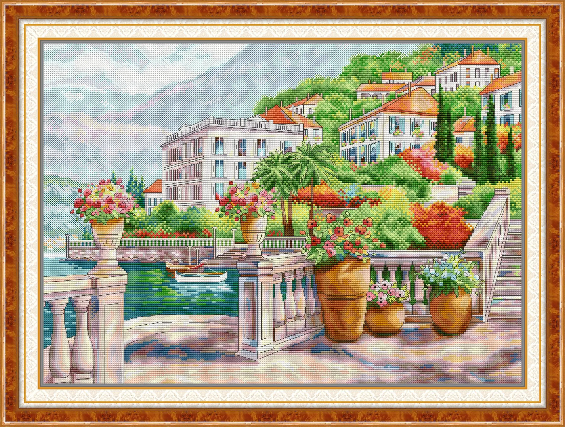 Maydear Full Cross Stitch Kit, 11CT/14CT/16CT/9CT Aida Fabric,DMC Threads Sewing Pattern Embroidery Set-Resort town
Maydear Full Cross Stitch Kit, 11CT/14CT/16CT/9CT Aida Fabric,DMC Threads Sewing Pattern Embroidery Set-Resort town
