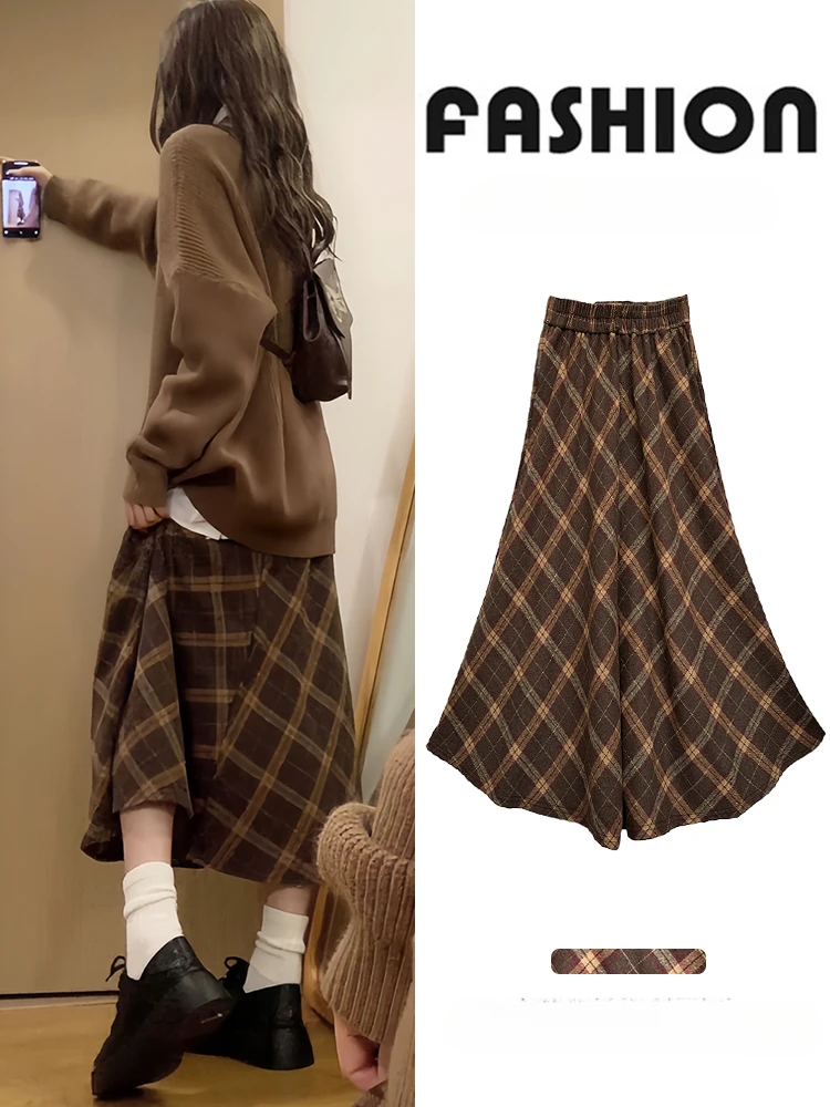 MiiiiX Retro Plaid High Waist Mid-length Woolen Skirt New Casual Thicken Loose Pleated A-line Skirt 2024 Winter Women's Clothes
MiiiiX Retro Plaid High Waist Mid-length Woolen Skirt New Casual Thicken Loose Pleated A-line Skirt 2024 Winter Women's Clothes
