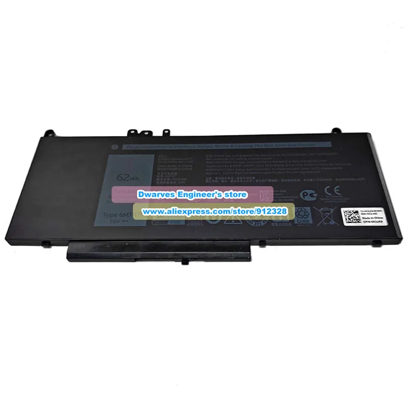 Genuine 7.6V 8260mAh 62Wh G5M10 Battery 6MT4T 07V69Y HK60W for Dell Latitude 14/15 5000 Series 14-E5470 E5570 E5270 E5450 E5550
Genuine 7.6V 8260mAh 62Wh G5M10 Battery 6MT4T 07V69Y HK60W for Dell Latitude 14/15 5000 Series 14-E5470 E5570 E5270 E5450 E5550