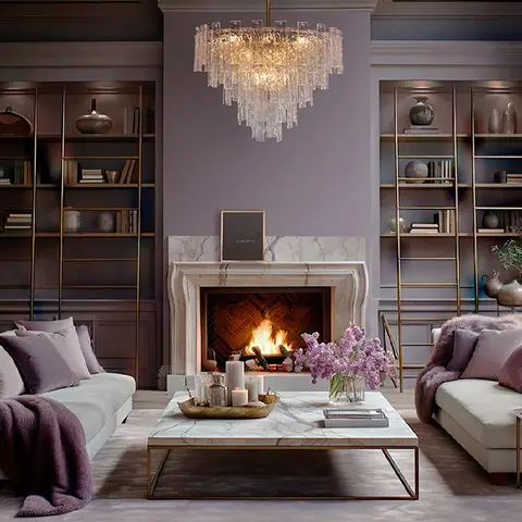 Murano Glass Chandelier Crystal Glass Ceiling Chandelier Dining Living Room Bedroom Duplex Villa Crystal Tube Hanging Lights