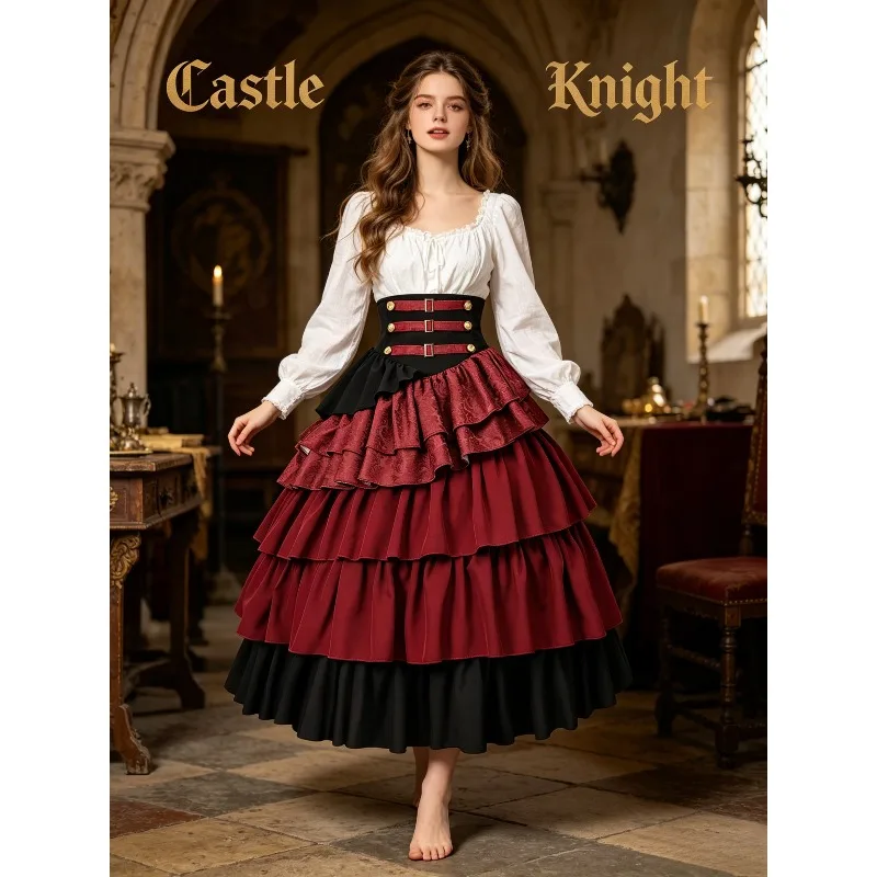 Women Steampunk Gothic Skirt S-2XL, High Waist Tiered Ruffle Lolita Skirt, Pirate Style Halloween Cosplay Costume for Role Play
Women Steampunk Gothic Skirt S-2XL, High Waist Tiered Ruffle Lolita Skirt, Pirate Style Halloween Cosplay Costume for Role Play